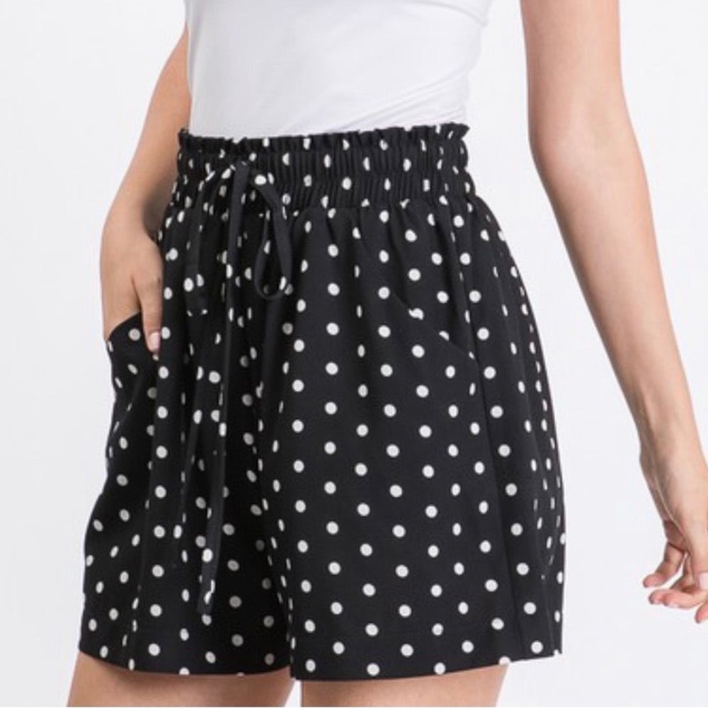 High waisted polka dot shorts